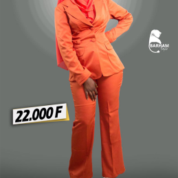 Ensemble Veste de couleur Orange modèle Coura, Stylé.