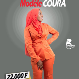 Ensemble Veste de couleur Orange modèle Coura, Stylé.