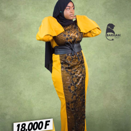 Robe modèle Fatoumata [Jaune-Noir]